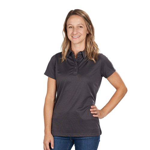 key apparel Action Polo Shirt for Women Black