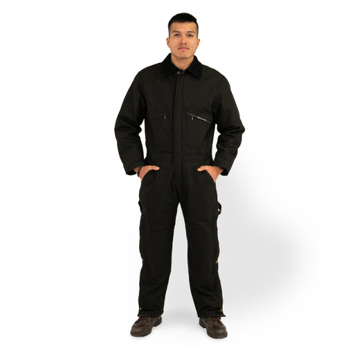 key apparel Insulated Coveralls for Men Black