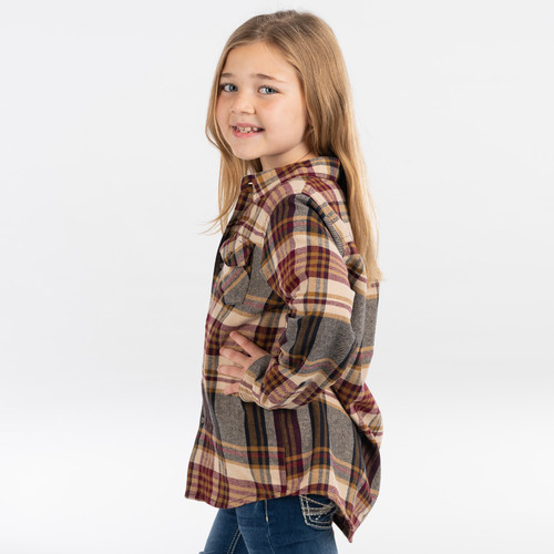 Key Apparel Kid's Backyard Shirt Mahogany Plaid
