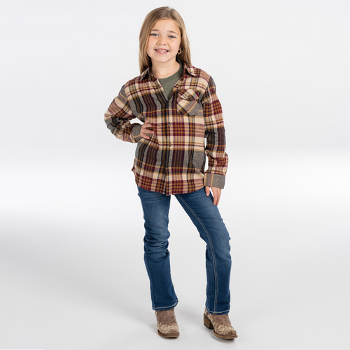 key apparel Kid's Backyard Shirt Mahogany Plaid