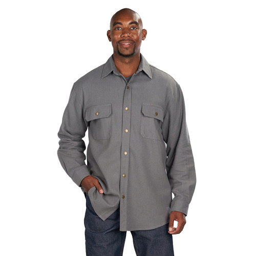 key apparel Men's Fort Scott Flannel Iron Gray
