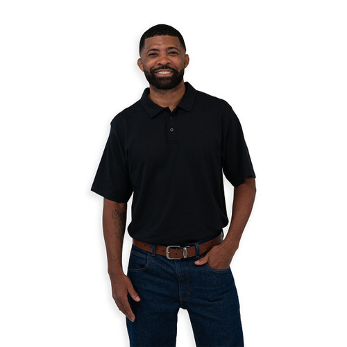key apparel Men's Kore Polo Black