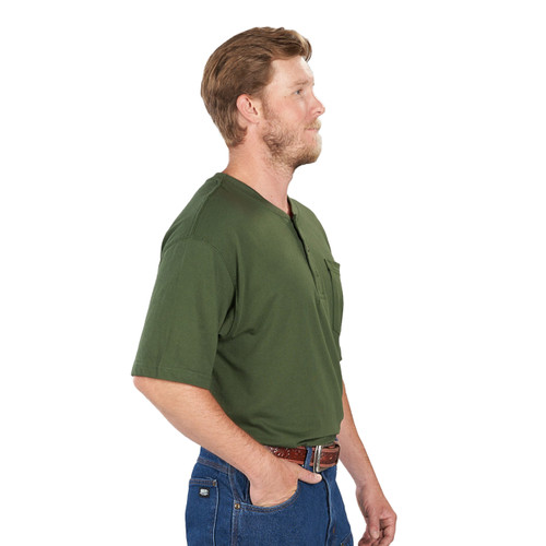 Key Apparel Short Sleeve Pocket Henley Black