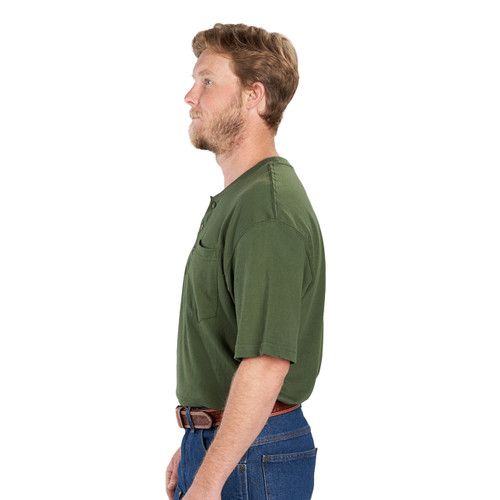 Key Apparel Short Sleeve Pocket Henley Black