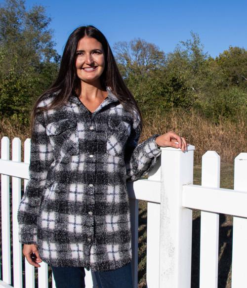 Key Apparel Women's Boulevard Shacket Mikado Plaid