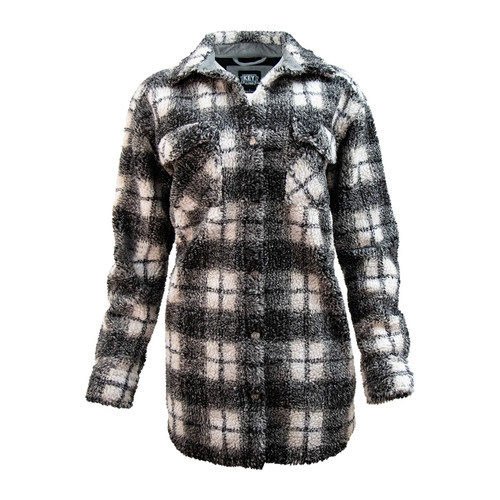 key apparel Women's Boulevard Shacket Mikado Plaid
