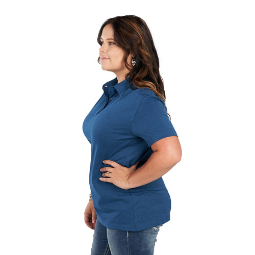 Key Apparel Women's Kore Polo Estate Blue