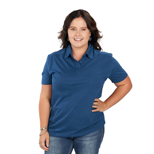 key apparel Women's Kore Polo Estate Blue