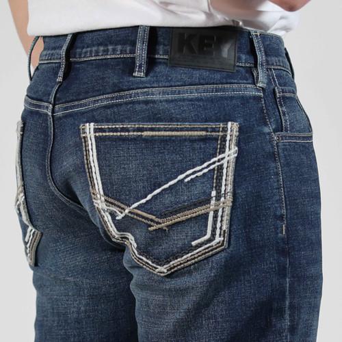 Key Apparel KEY Aristocrat Lakin Slim Fit Straight Leg Jeans Medium Wash