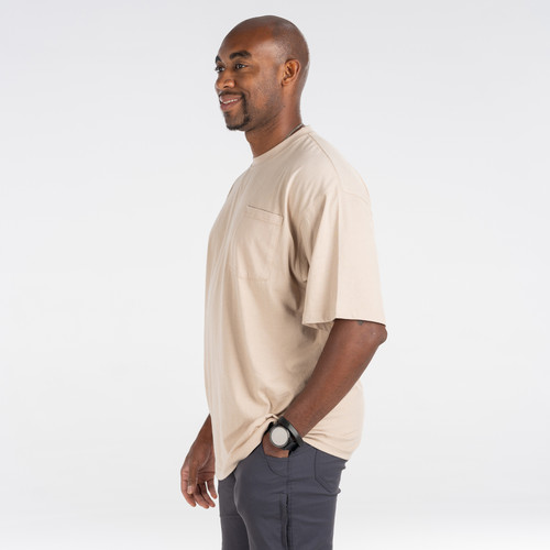 Key Apparel KEY Spartan Short Sleeve Pocket Tee For Men Heather Tan