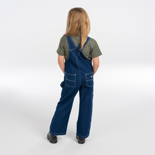 Key Apparel Kid's Bib Overalls Indigo Denim Enzyme Wash