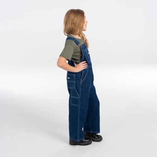 Key Apparel Kid's Bib Overalls Indigo Denim Enzyme Wash