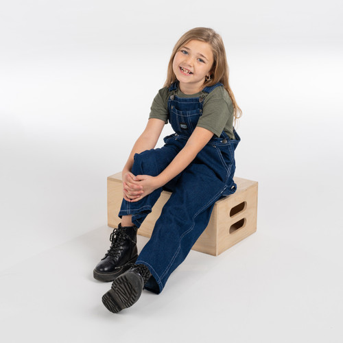 Key Apparel Kid's Bib Overalls Indigo Denim Enzyme Wash