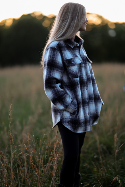 Key Apparel Kingston Wooly Shacket For Women Walnut Grove