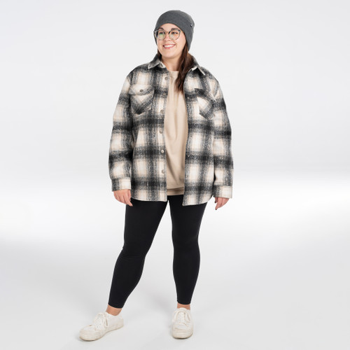 Key Apparel Kingston Wooly Shacket For Women Walnut Grove