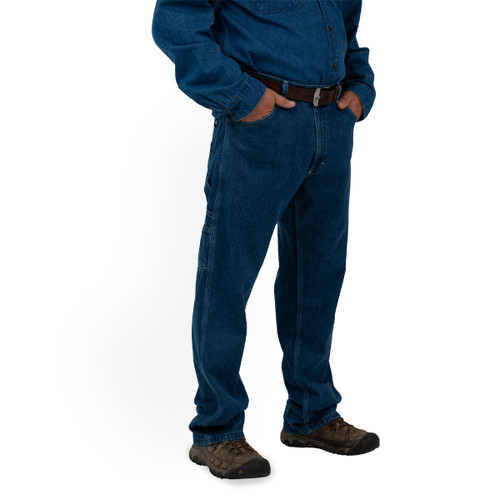 Key Apparel Men's Denim Dungaree - Traditional Fit Indigo Denim Garment Wash