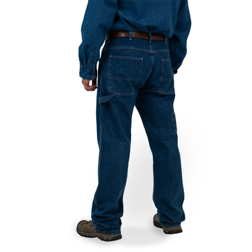 Key Apparel Men's Denim Dungaree - Traditional Fit Indigo Denim Garment Wash