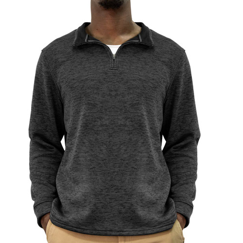 Key Apparel Men's Dynasty Quarter Zip Pullover Charcoal