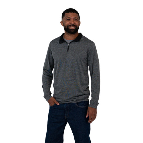 key apparel Men's Legacy Quarter Zip Pullover Light Gray