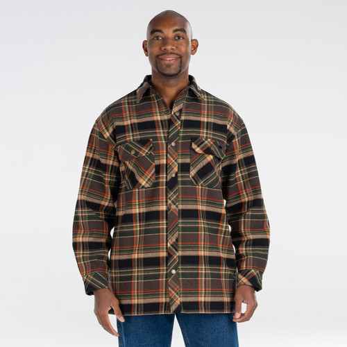 key apparel Men's Patriot Bonded Flannel Shirt Jacket McKenzie Plaid