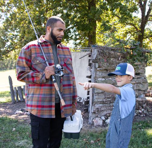 key apparel Patriot Bonded Flannel Shirt Jacket for Men Blockhouse Plaid