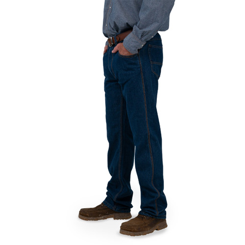 Key Apparel Performance Comfort 5-Pocket Jeans - Relaxed Fit Indigo Denim Enzyme Wash