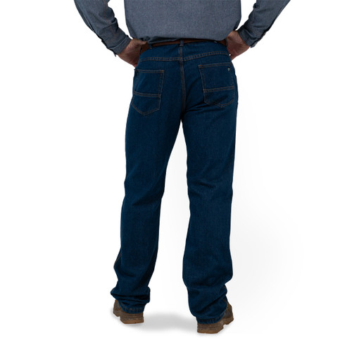Key Apparel Performance Comfort 5-Pocket Jeans - Relaxed Fit Indigo Denim Enzyme Wash