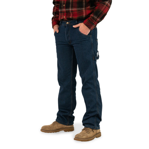 Key Apparel Performance Comfort Fleece Lined Dungaree Indigo Denim Enzyme Wash