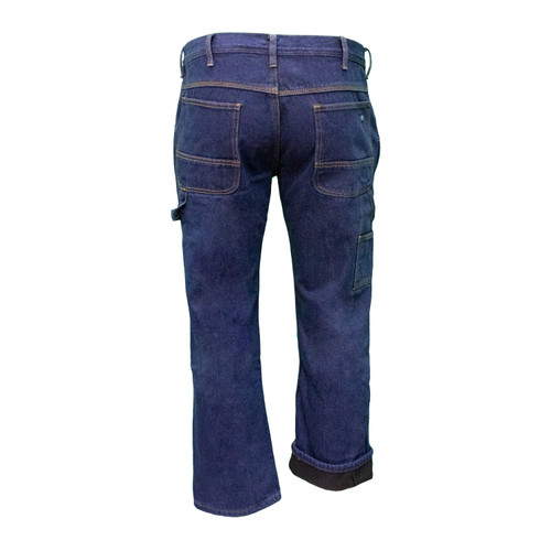 Key Apparel Performance Comfort Fleece Lined Dungaree Indigo Denim Enzyme Wash