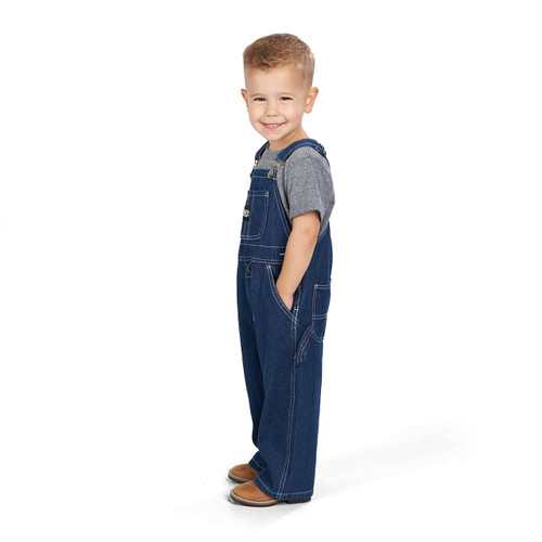 Key Apparel Toddler Bib Overall Indigo Denim Enzyme Wash