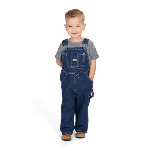 key apparel Toddler Bib Overall Indigo Denim Enzyme Wash