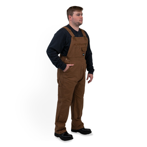 Key Apparel Unlined Duck Bib Overalls For Men Saddle Garment Wash