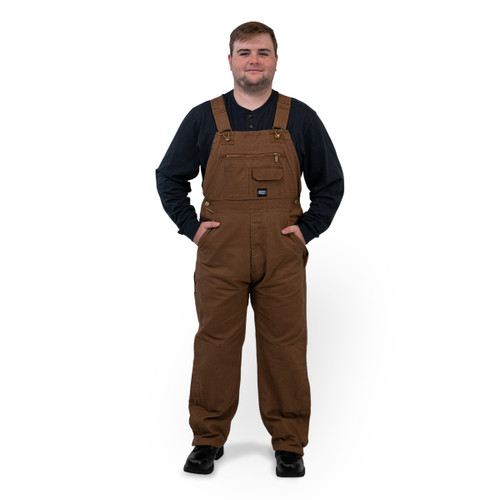 key apparel Unlined Duck Bib Overalls for Men Saddle Garment Wash