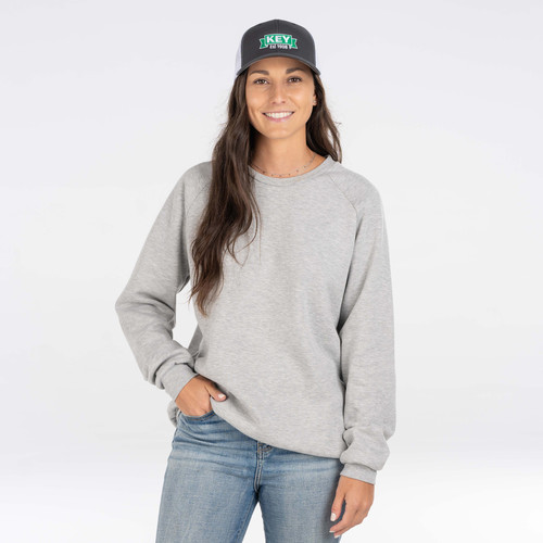 key apparel Varsity Crewneck Sweatshirt - Unisex Black