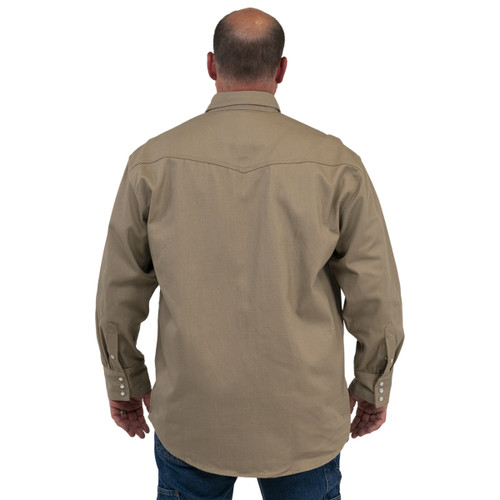 Key Apparel Welder's Long Sleeve Western Shirt Khaki