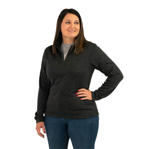 Key Apparel Women's Dynasty Quarter Zip Pullover Charcoal