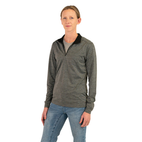 Key Apparel Women's Legacy Quarter Zip Pullover Light Gray