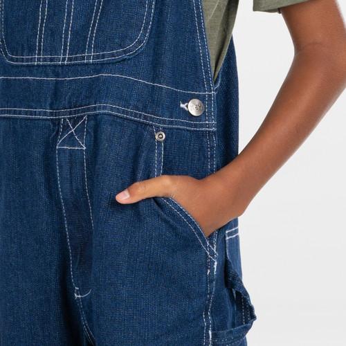 Key Apparel Youth Bib Overalls Indigo Denim Enzyme Wash