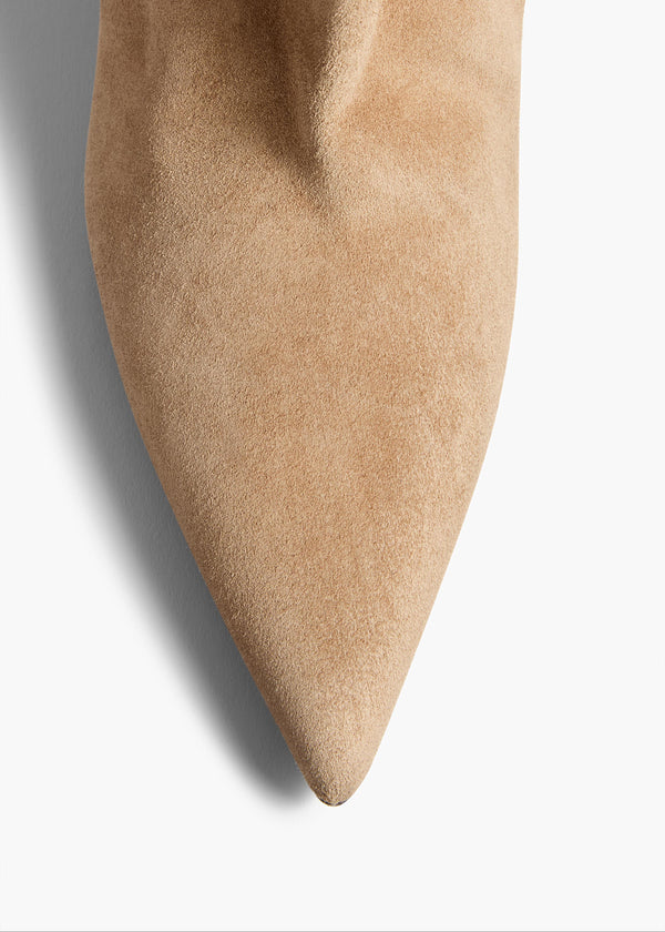 Khaite Andee Slouchy Over-the-Knee Boot Taupe Suede