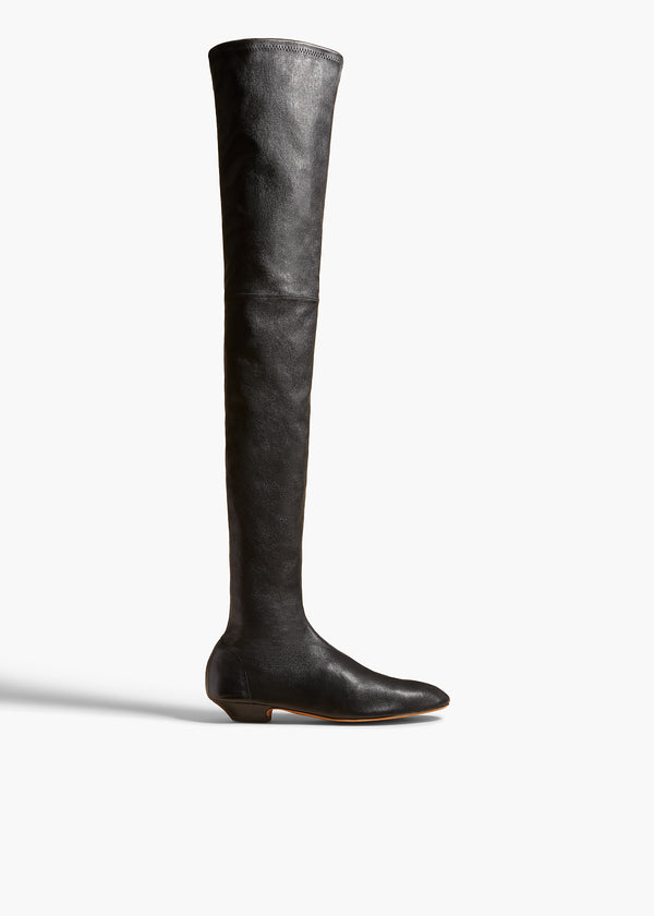 khaite Apollo Over-the-Knee Flat Boot Black Leather