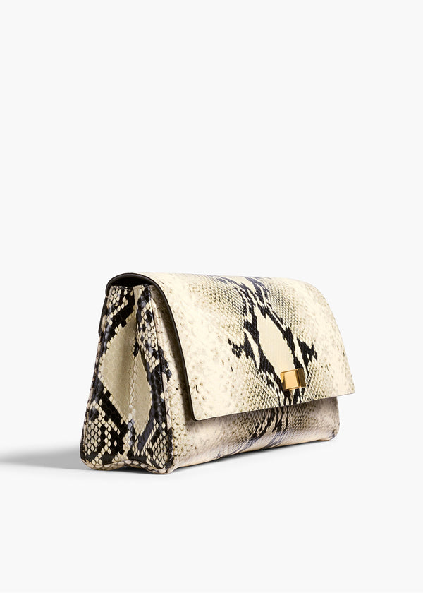 Khaite Audrey Clutch Natural Python-Embossed Leather