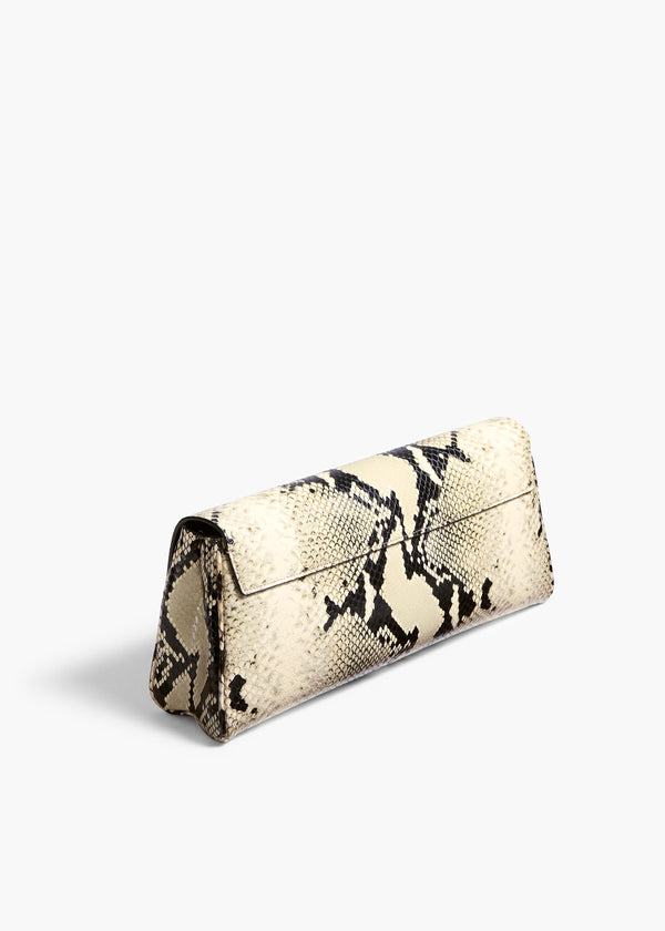 Khaite Audrey Clutch Natural Python-Embossed Leather