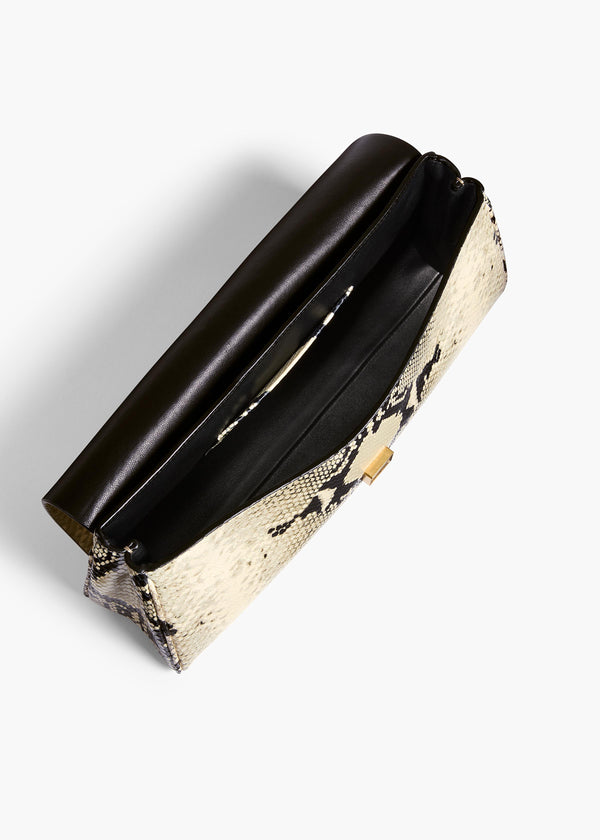 Khaite Audrey Clutch Natural Python-Embossed Leather