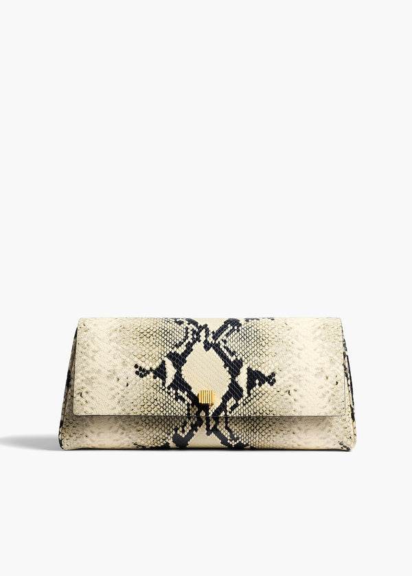 khaite Audrey Clutch Natural Python-Embossed Leather