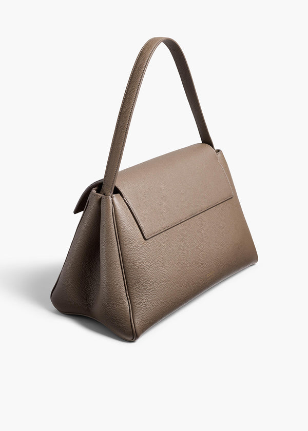 Khaite Audrey Top Handle Bag Elephant Pebbled Leather