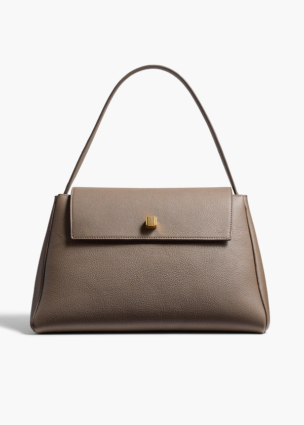 khaite Audrey Top Handle Bag Elephant Pebbled Leather