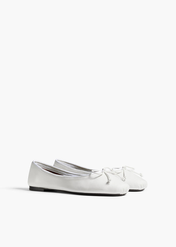 Khaite Charlotte Ballerina Flat Optic White Leather