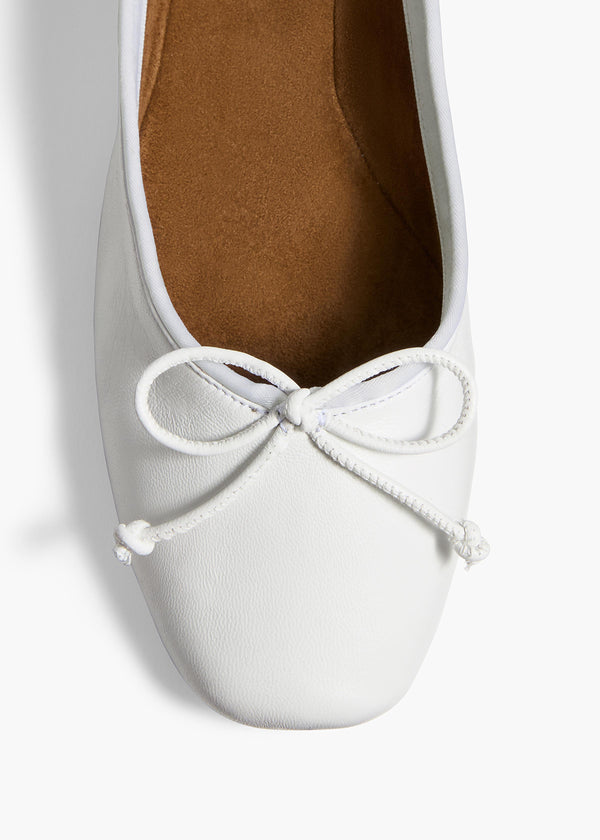 Khaite Charlotte Ballerina Flat Optic White Leather