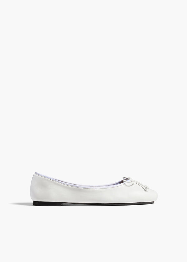 khaite Charlotte Ballerina Flat Optic White Leather