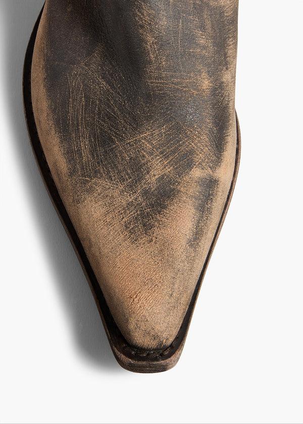 Khaite Clive Over-the-Knee Flat Boot Vintage Black Leather